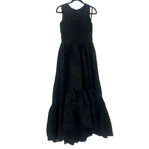 Mac Duggal Women's Sleeveless Full High Low Brocade Gown - Black Size 6 NWT